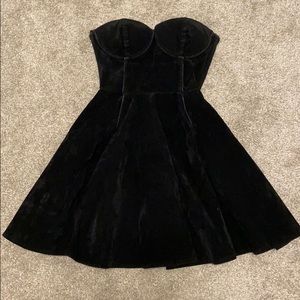 Minkpink Black Suede Bustier dress